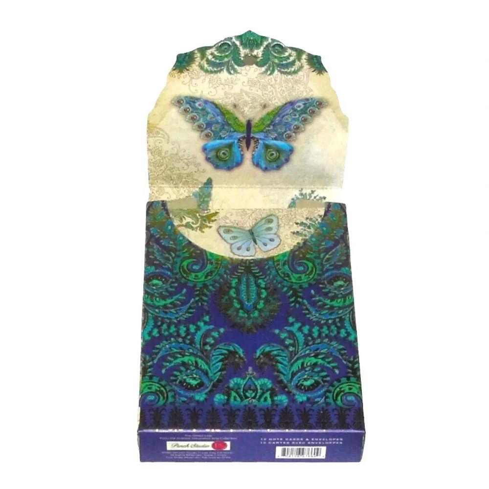 Punch Studio Peacock Butterfly Embellished *Pouch Box (97660-P)